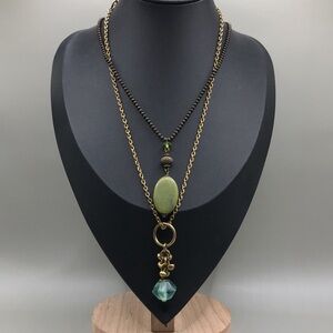 Mirabelle + Vintage Layered Look Boho Statement Chain Pendant Necklaces Lot 2.